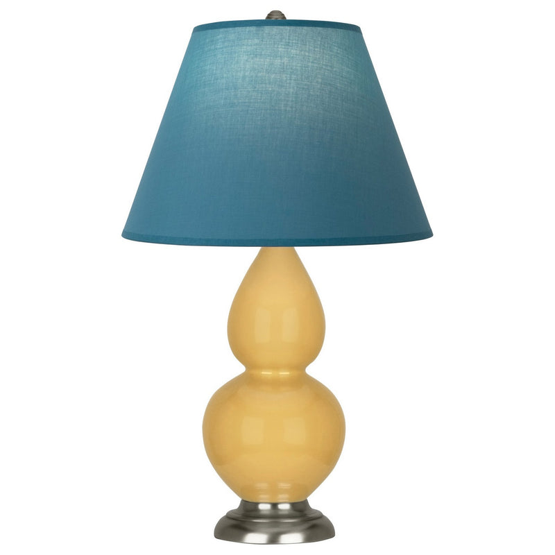 Robert Abbey SU12B One Light Accent Lamp, Sunset Yellow Glazed Ceramic w/Antique Silver