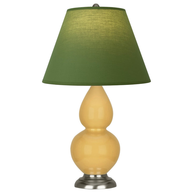 Robert Abbey SU12G One Light Accent Lamp, Sunset Yellow Glazed Ceramic w/Antique Silver