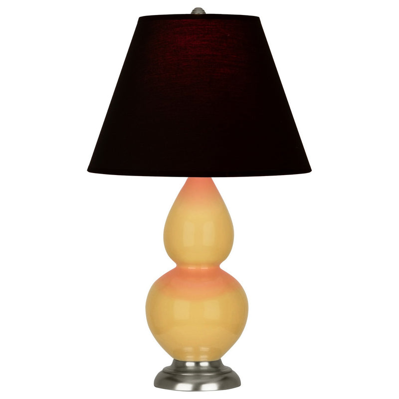 Robert Abbey SU12K One Light Accent Lamp, Sunset Yellow Glazed Ceramic w/Antique Silver