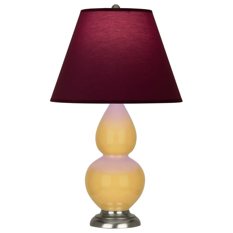 Robert Abbey SU12P One Light Accent Lamp, Sunset Yellow Glazed Ceramic w/Antique Silver