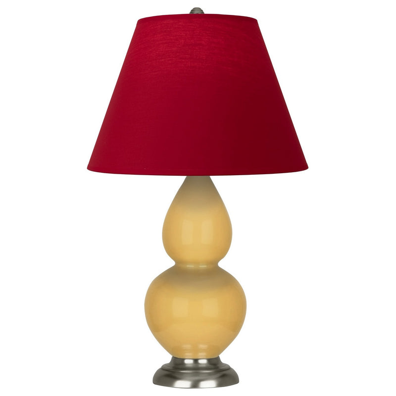Robert Abbey SU12R One Light Accent Lamp, Sunset Yellow Glazed Ceramic w/Antique Silver