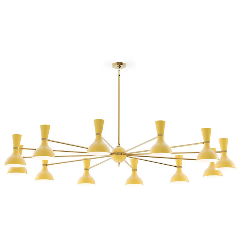 Robert Abbey SU12SU 12 Light Chandelier, Modern Brass w/Sunset Painted