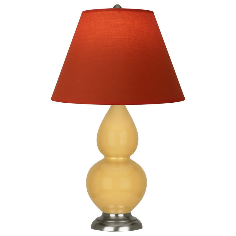 Robert Abbey SU12T One Light Accent Lamp, Sunset Yellow Glazed Ceramic w/Antique Silver