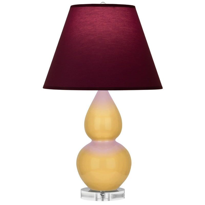 Robert Abbey SU13P One Light Accent Lamp, Sunset Yellow Glazed Ceramic w/Lucite