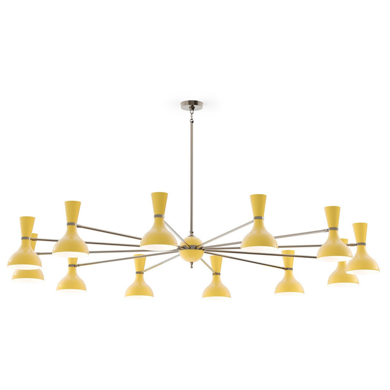 Robert Abbey SU13SU 12 Light Chandelier, Polished Nickel w/Sunset Painted