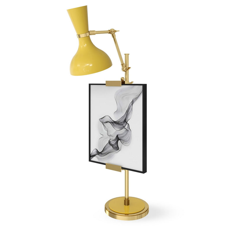 Robert Abbey SU14SU One Light Table Easel, Modern Brass w/Sunset Painted