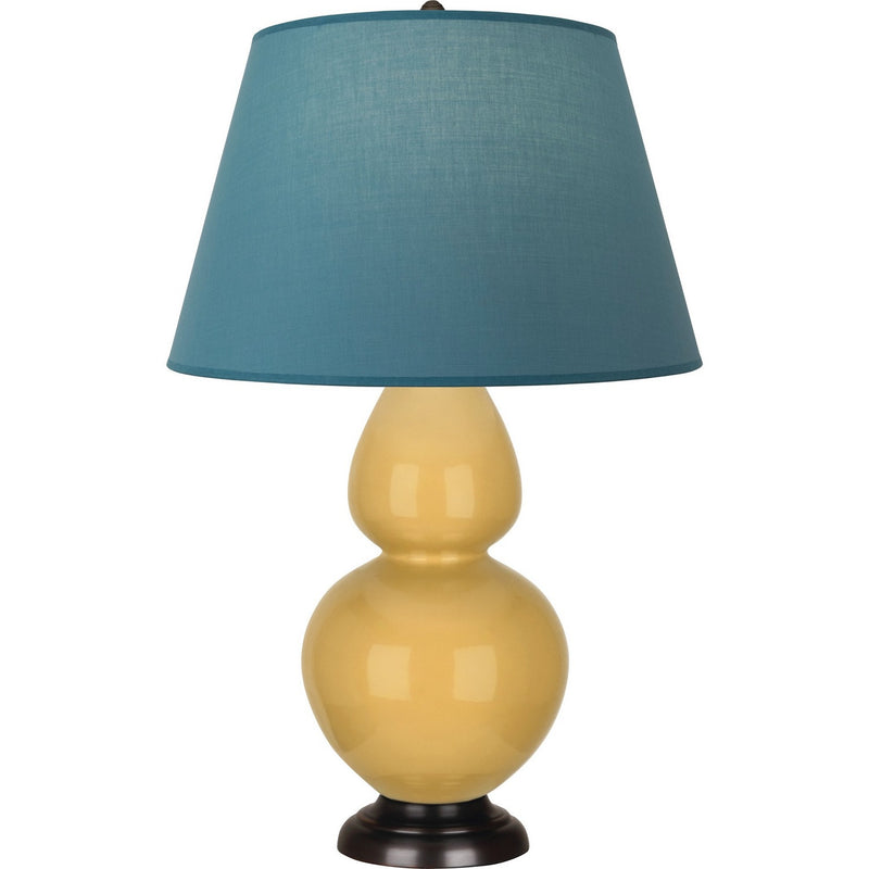 Robert Abbey SU21B One Light Table Lamp, Sunset Yellow Glazed Ceramic w/Deep Patina Bronze