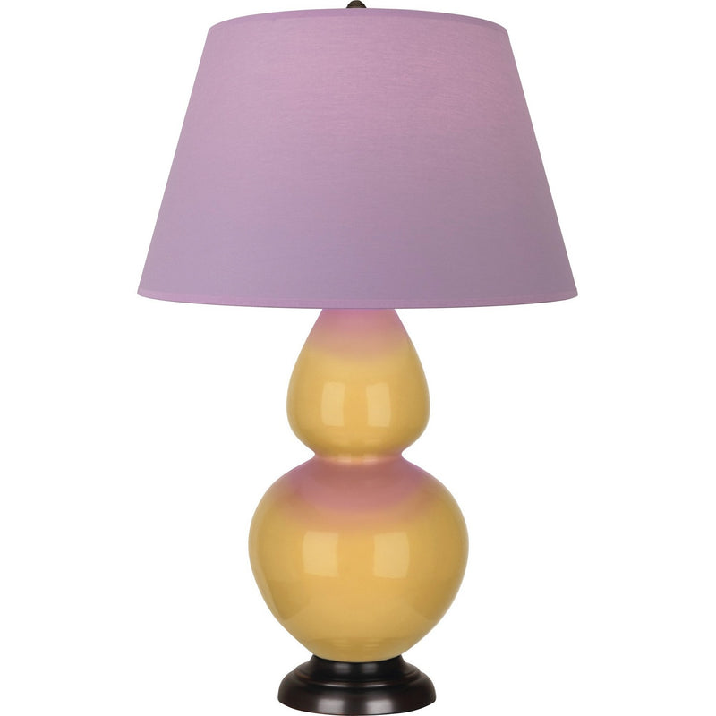 Robert Abbey SU21L One Light Table Lamp, Sunset Yellow Glazed Ceramic w/Deep Patina Bronze
