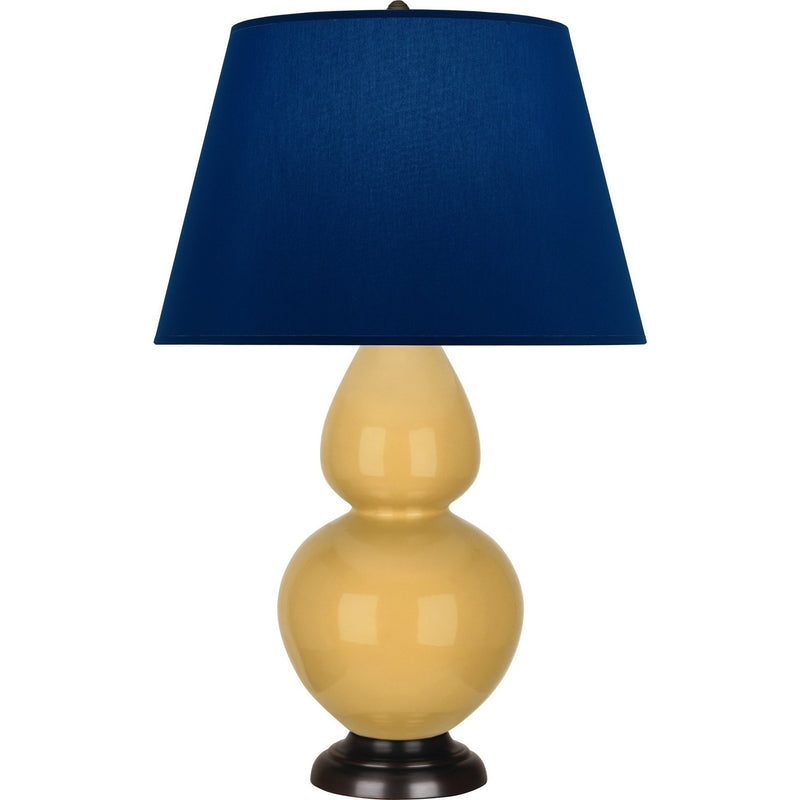 Robert Abbey SU21N One Light Table Lamp, Sunset Yellow Glazed Ceramic w/Deep Patina Bronze