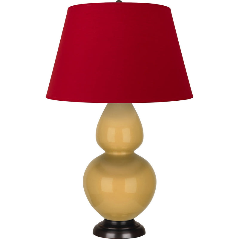 Robert Abbey SU21R One Light Table Lamp, Sunset Yellow Glazed Ceramic w/Deep Patina Bronze