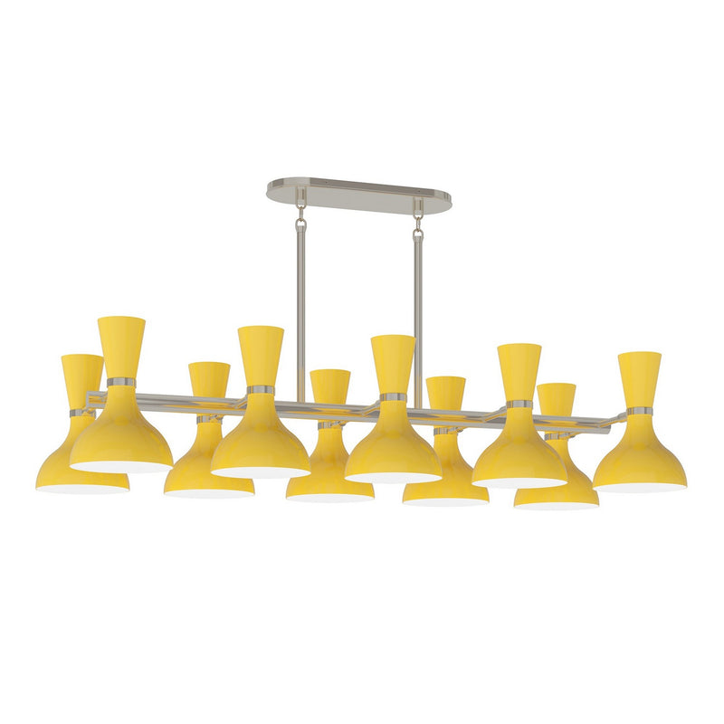 Robert Abbey SU21SU Ten Light Chandelier, Polished Nickel w/Sunset Painted