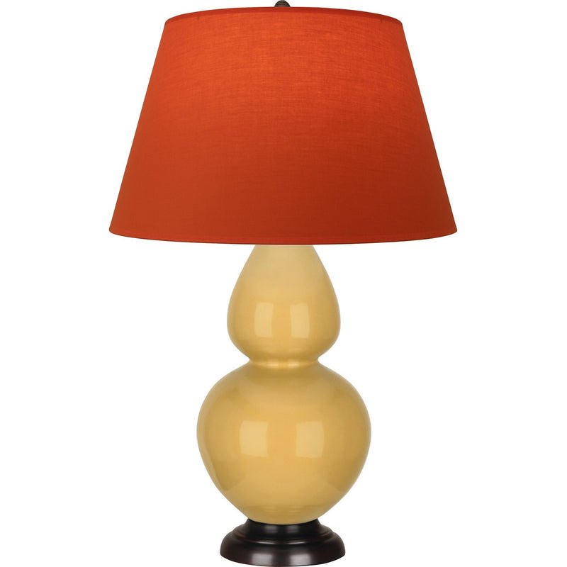Robert Abbey SU21T One Light Table Lamp, Sunset Yellow Glazed Ceramic w/Deep Patina Bronze