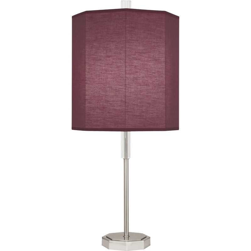 Robert Abbey VW05 One Light Table Lamp, Polished Nickel w/ Clear Crystal