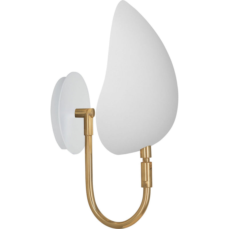 Robert Abbey W1524 One Light Wall Sconce, Modern Brass w/Satin White