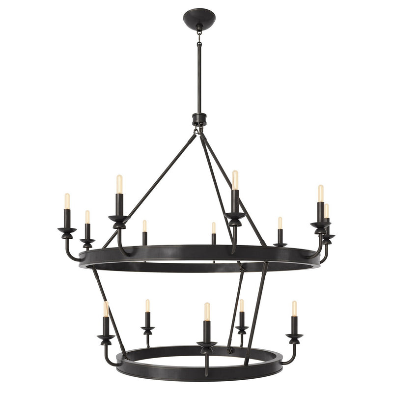Robert Abbey Z269 14 Light Chandelier, Deep Patina Bronze