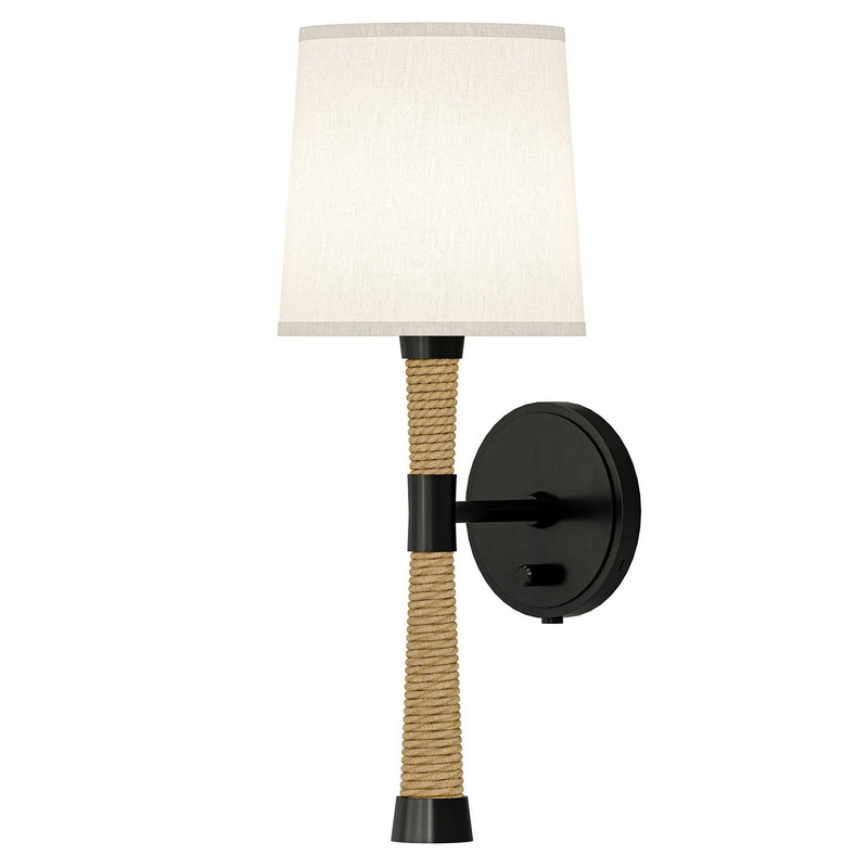 Robert Abbey Z450 One Light Wall Sconce, Natural Rope w/Deep Patina Bronze