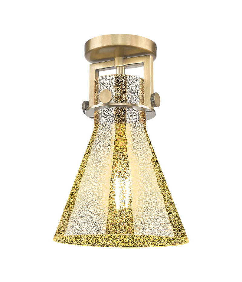 Innovations 411-1F-BB-G411-8ME One Light Semi-Flush Mount, Brushed Brass