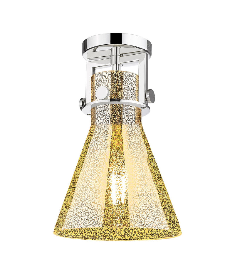 Innovations 411-1F-PN-G411-8ME One Light Semi-Flush Mount, Polished Nickel