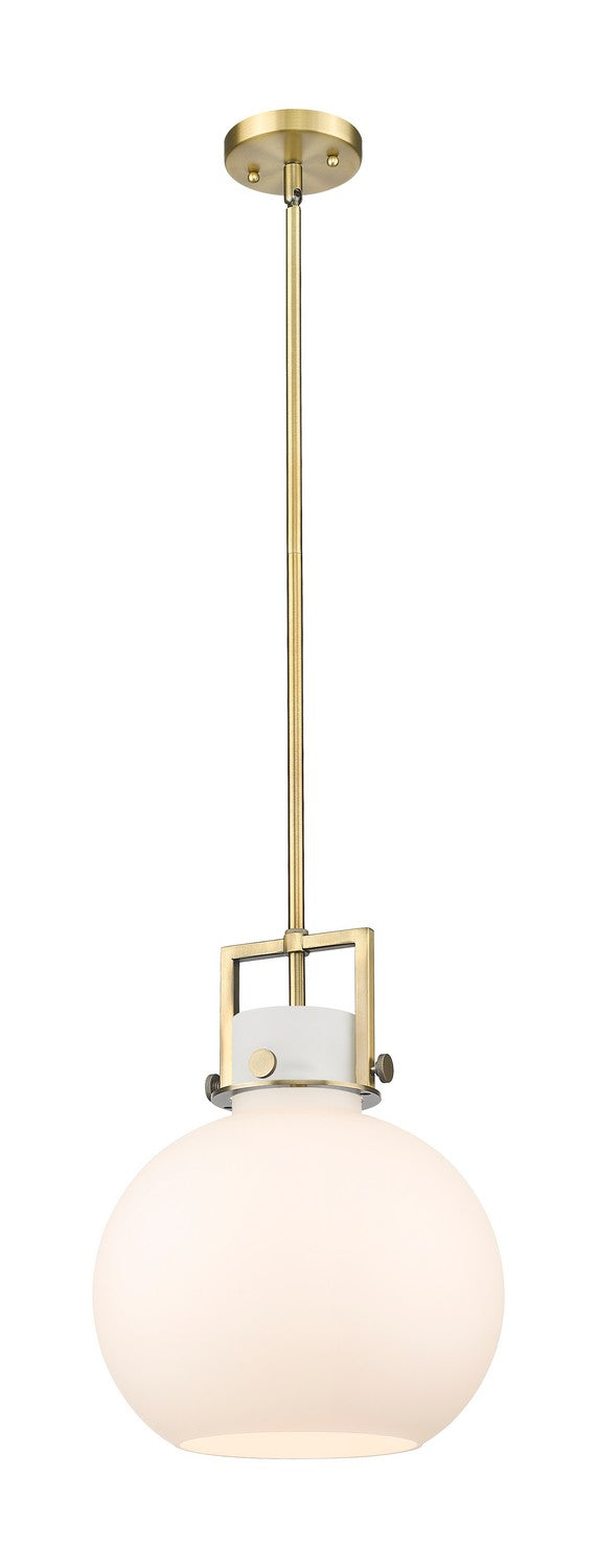 Innovations 411-1SM-BB-G410-12WH One Light Mini Pendant, Brushed Brass