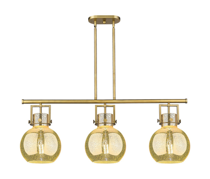 Innovations 411-3I-BB-G410-10ME Three Light Island Pendant, Brushed Brass