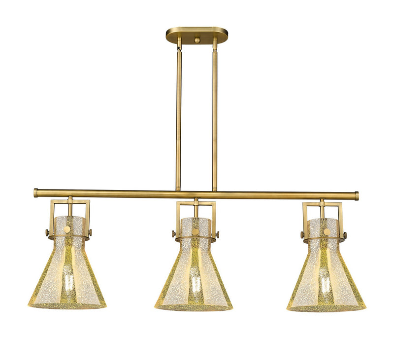 Innovations 411-3I-BB-G411-10ME Three Light Island Pendant, Brushed Brass