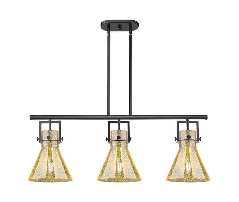 Innovations 411-3I-BK-G411-10ME Three Light Island Pendant, Matte Black