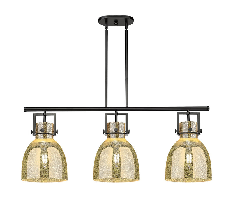 Innovations 411-3I-BK-G412-10ME Three Light Island Pendant, Matte Black