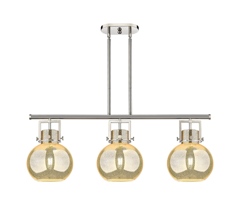 Innovations 411-3I-PN-G410-10ME Three Light Island Pendant, Polished Nickel