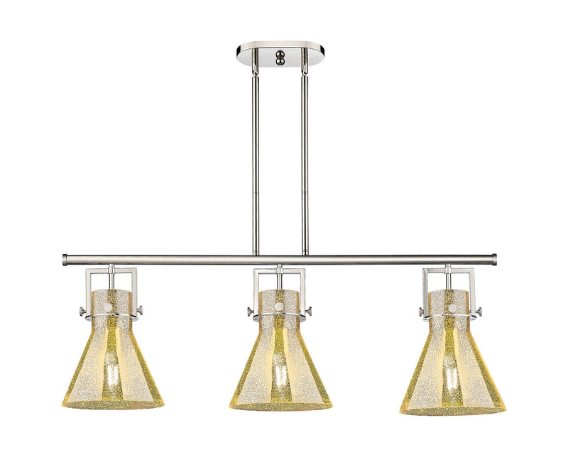 Innovations 411-3I-PN-G411-10ME Three Light Island Pendant, Polished Nickel