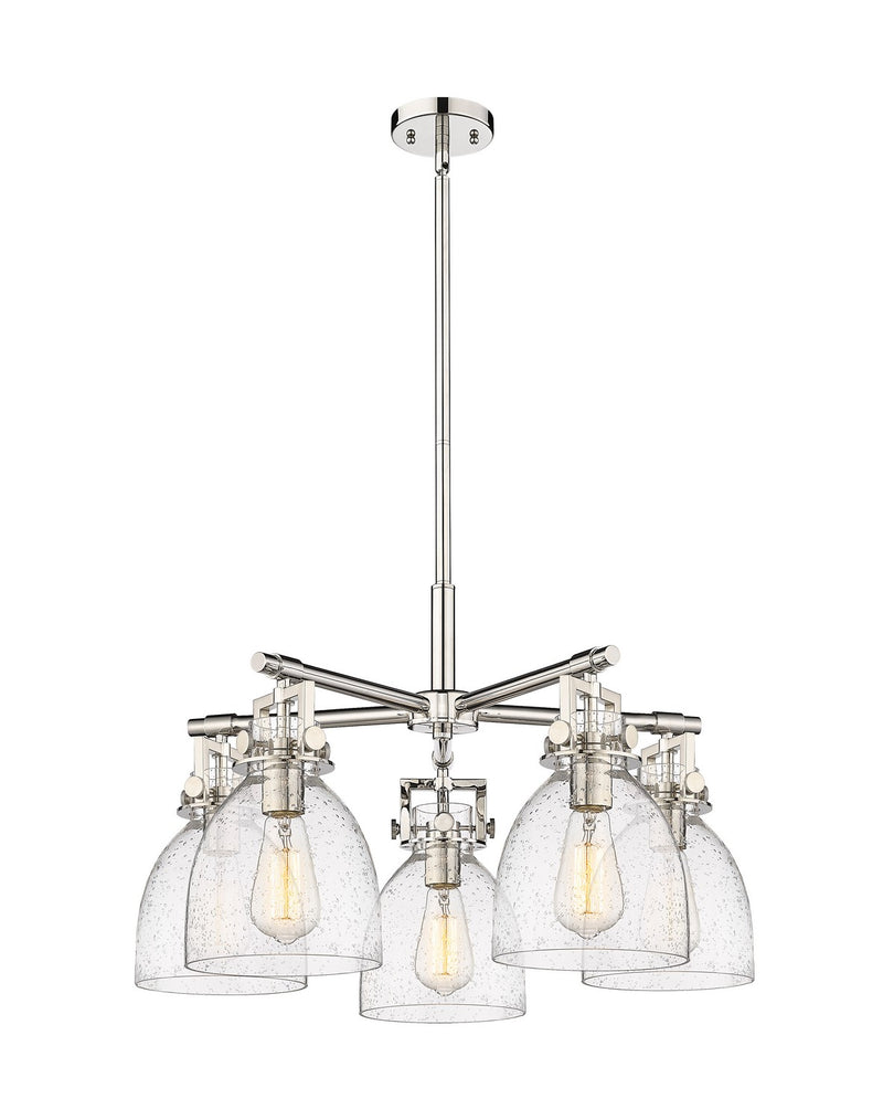 Innovations 411-5CR-PN-G412-7SDY Five Light Chandelier, Polished Nickel