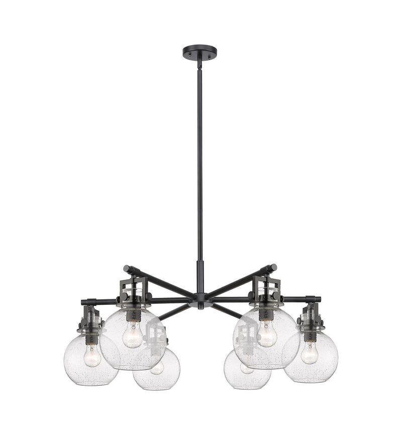 Innovations 411-6CR-BK-G410-7SDY Six Light Chandelier, Matte Black
