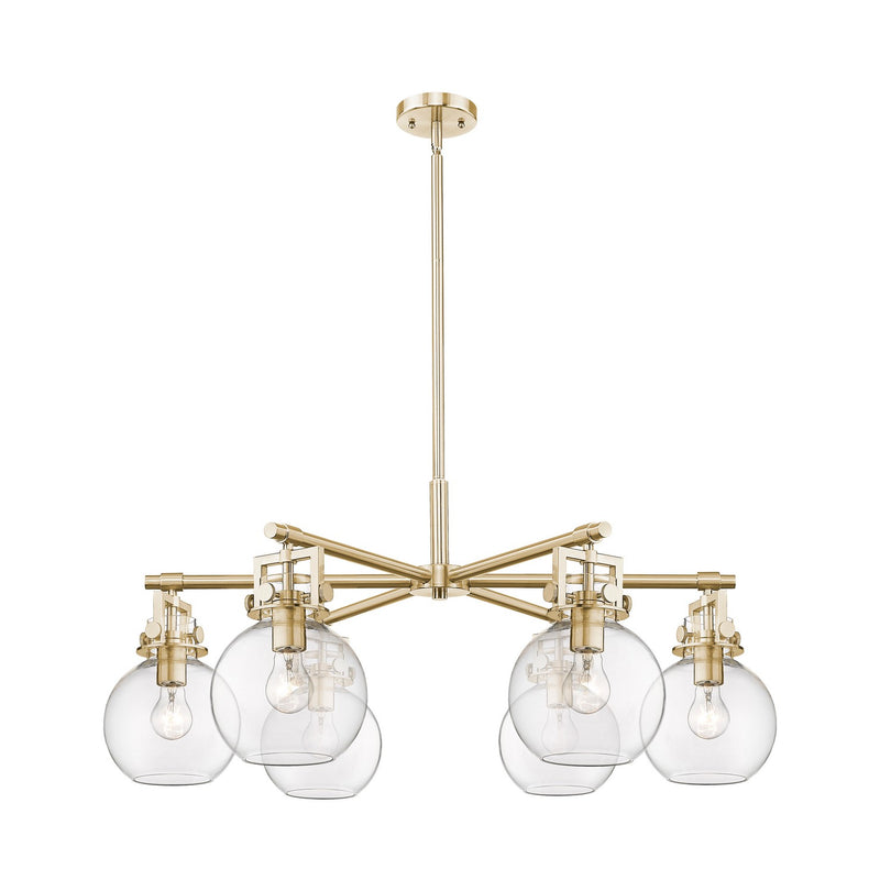 Innovations 411-6CR-CB-G410-7CL Six Light Chandelier, Champagne Bronze