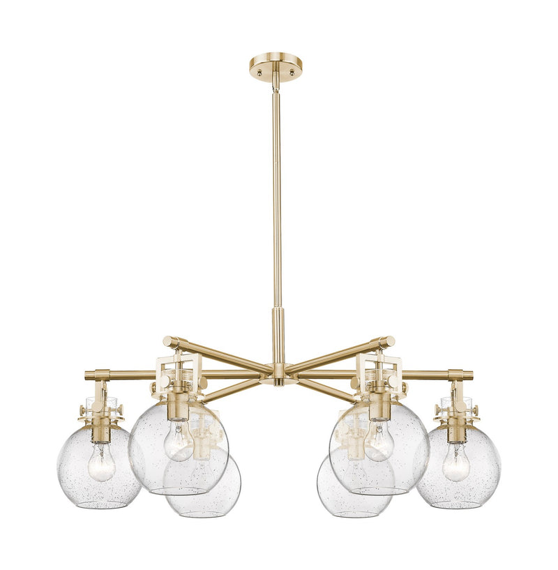 Innovations 411-6CR-CB-G410-7SDY Six Light Chandelier, Champagne Bronze