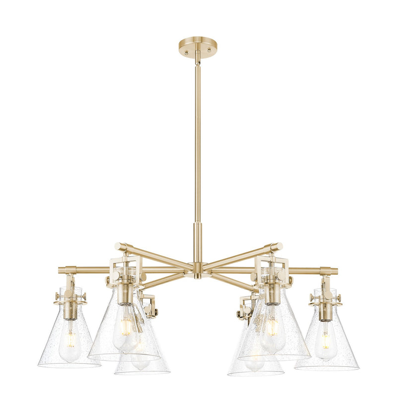 Innovations 411-6CR-CB-G411-7SDY Six Light Chandelier, Champagne Bronze