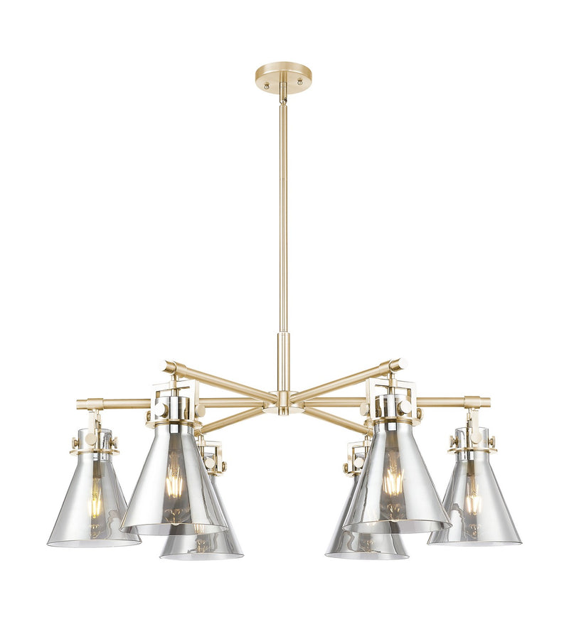 Innovations 411-6CR-CB-G411-7SM Six Light Chandelier, Champagne Bronze