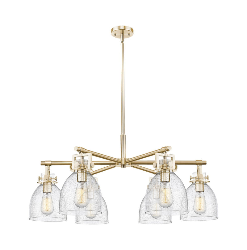 Innovations 411-6CR-CB-G412-7SDY Six Light Chandelier, Champagne Bronze