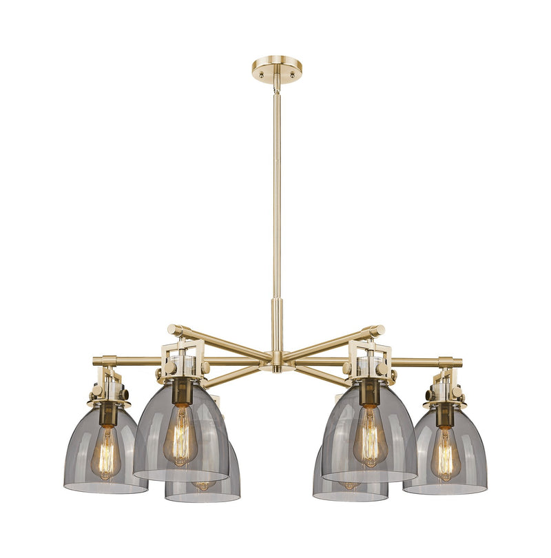 Innovations 411-6CR-CB-G412-7SM Six Light Chandelier, Champagne Bronze