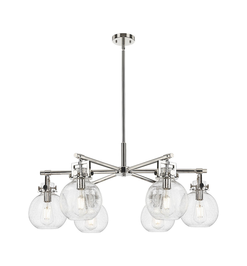 Innovations 411-6CR-PN-G410-7SDY Six Light Chandelier, Polished Nickel