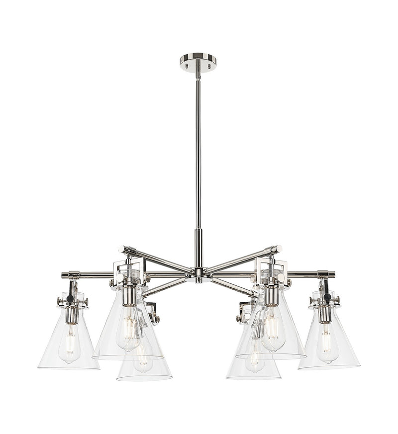 Innovations 411-6CR-PN-G411-7CL Six Light Chandelier, Polished Nickel