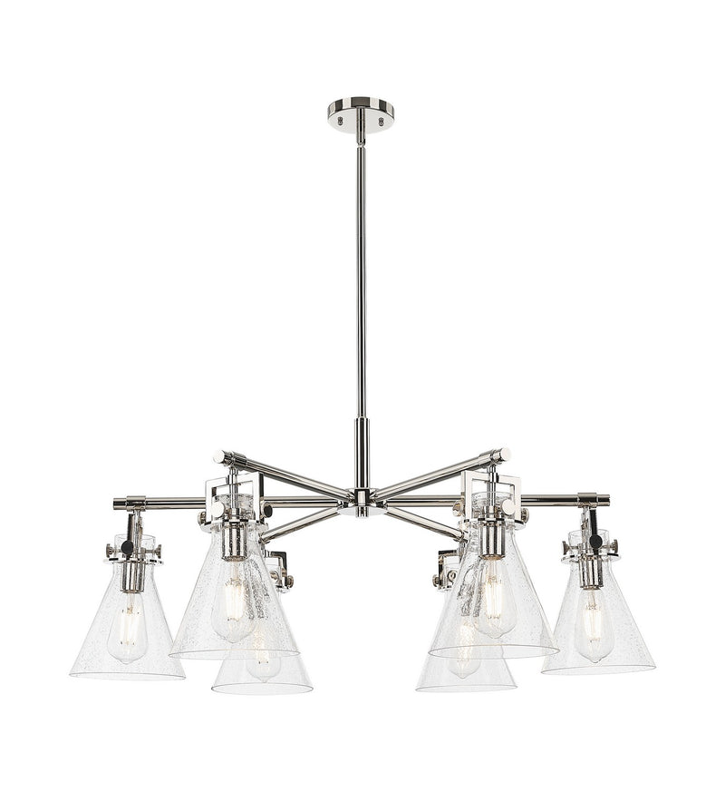 Innovations 411-6CR-PN-G411-7SDY Six Light Chandelier, Polished Nickel