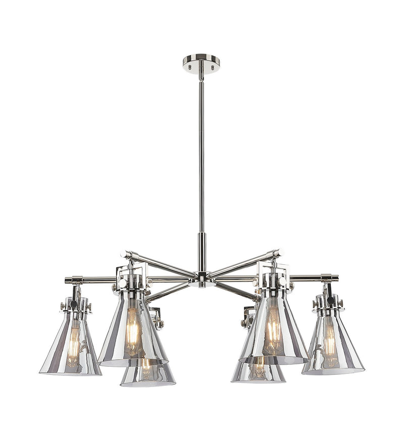 Innovations 411-6CR-PN-G411-7SM Six Light Chandelier, Polished Nickel