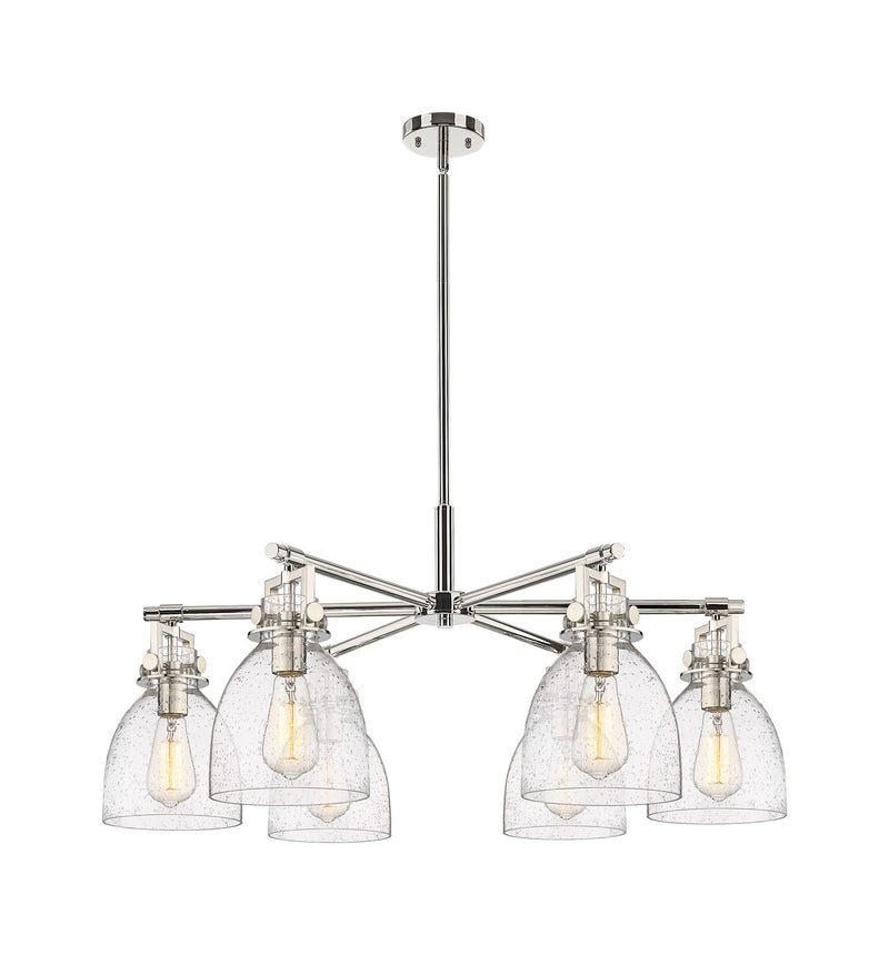 Innovations 411-6CR-PN-G412-7SDY Six Light Chandelier, Polished Nickel