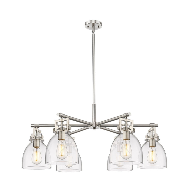 Innovations 411-6CR-SN-G412-7CL Six Light Chandelier, Satin Nickel