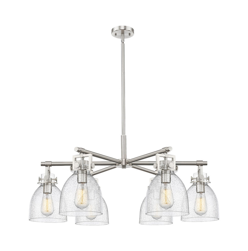 Innovations 411-6CR-SN-G412-7SDY Six Light Chandelier, Satin Nickel