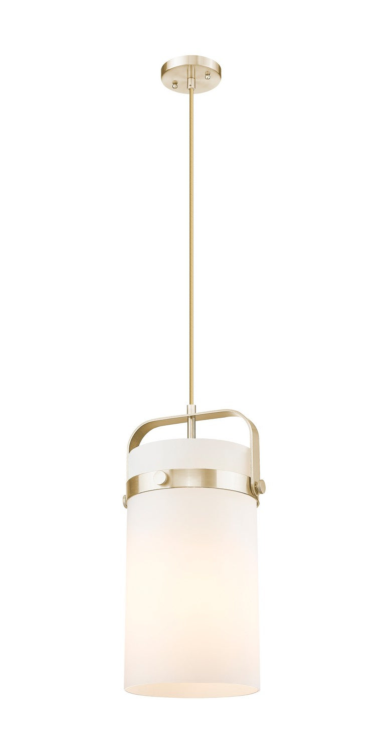 Innovations 413-1PM-CB-G413-1S-8WH One Light Mini Pendant, Champagne Bronze