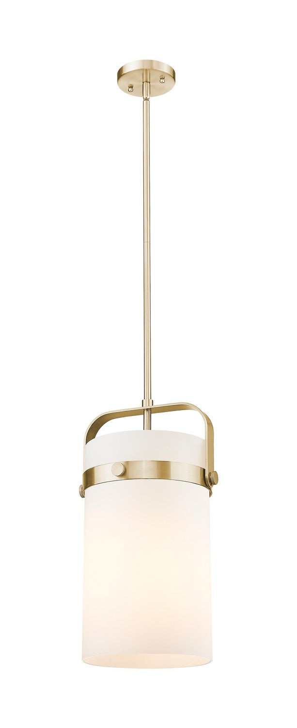 Innovations 413-1SM-CB-G413-1S-8WH One Light Mini Pendant, Champagne Bronze