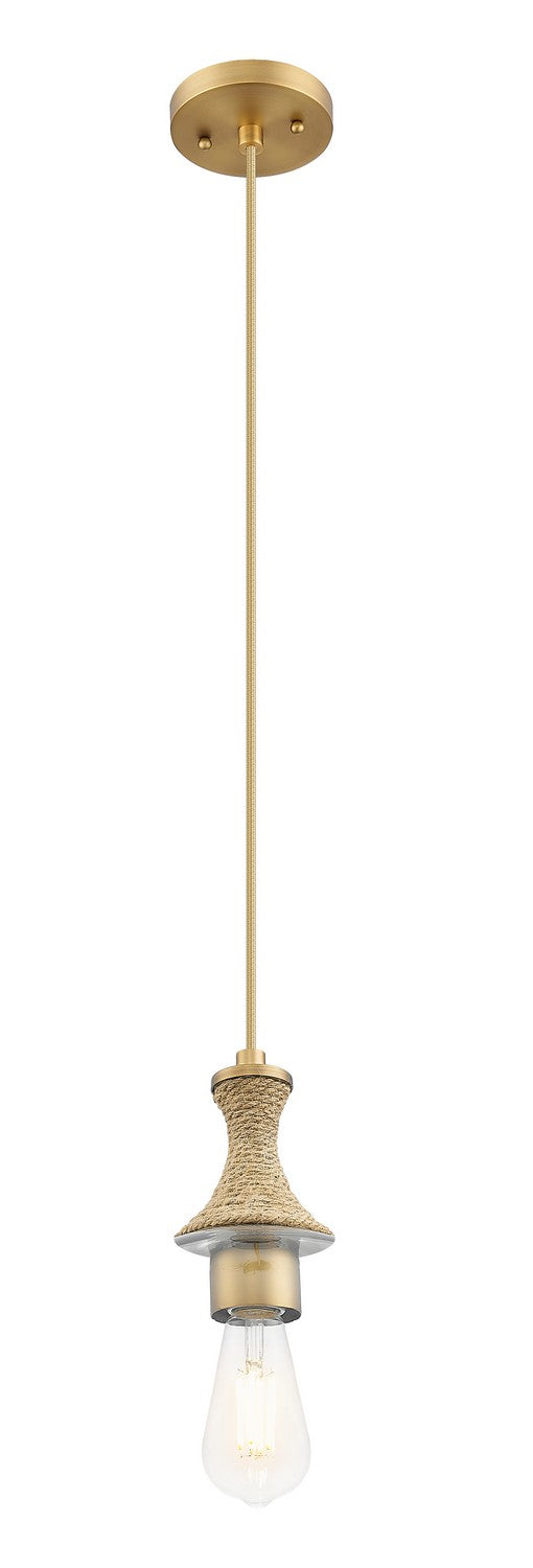 Innovations 415-1PR-BB One Light Mini Pendant, Brushed Brass