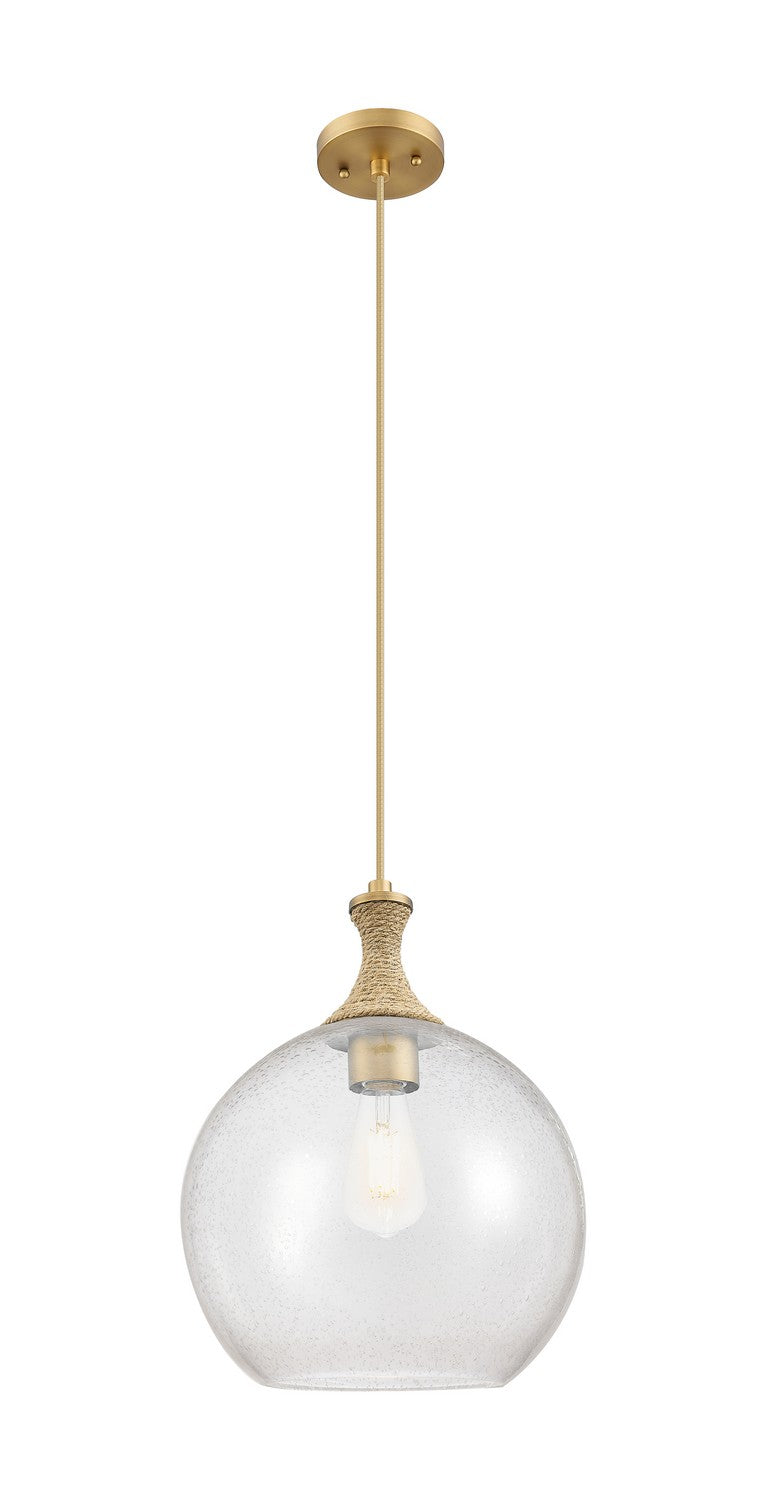 Innovations 415-1PR-BB-G124-12 One Light Mini Pendant, Brushed Brass