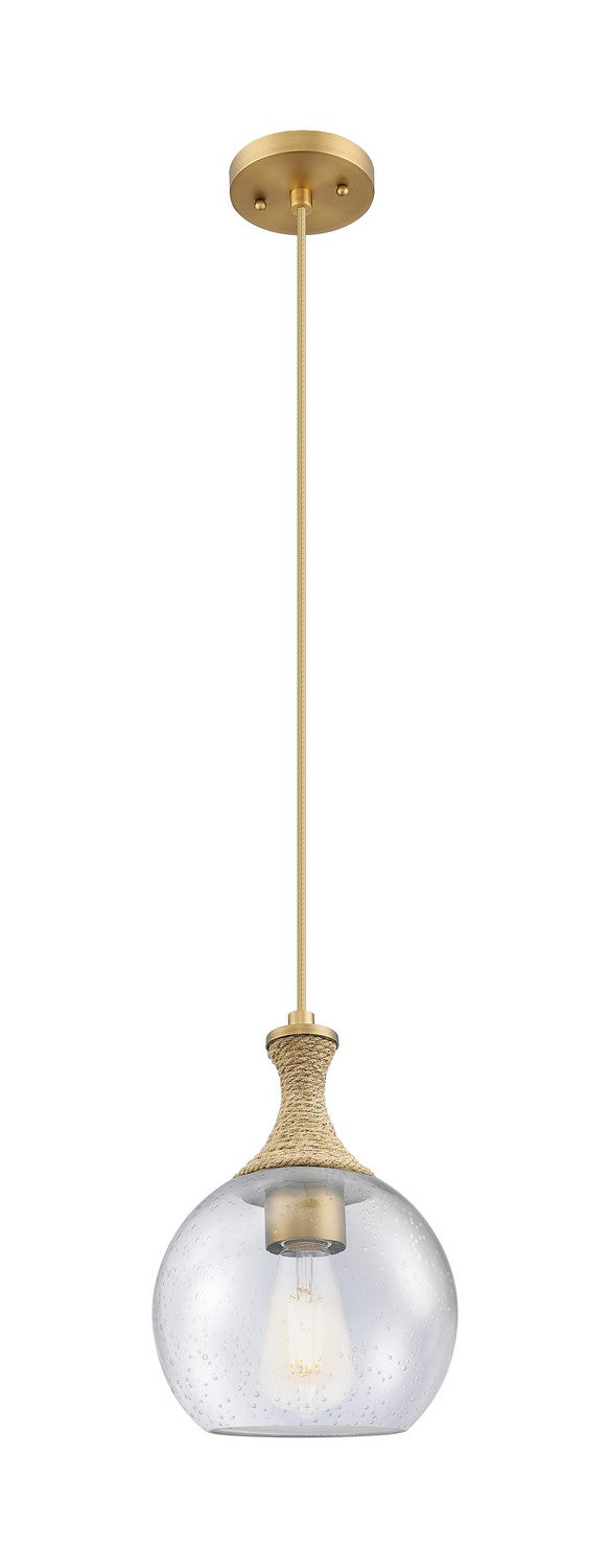 Innovations 415-1PR-BB-G124-8 One Light Mini Pendant, Brushed Brass