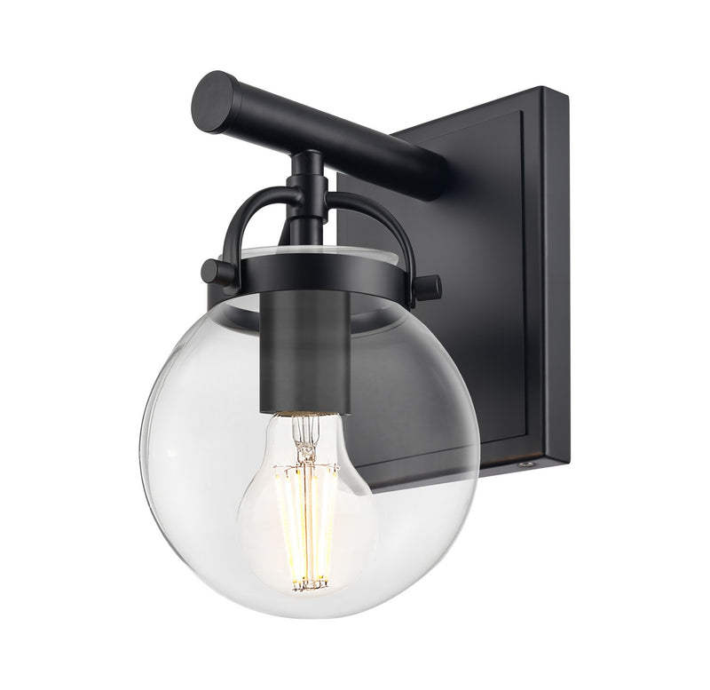 Innovations 416-1W-BK-G202-6 One Light Wall Sconce, Matte Black